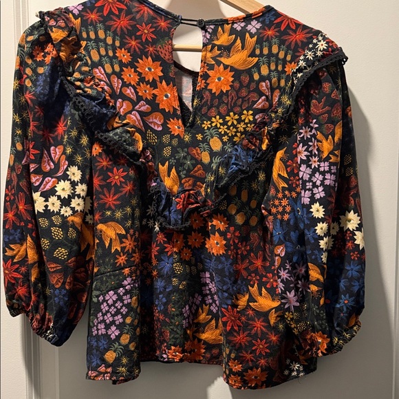 FARM Rio Colorful Floral Ruffle Blouse - Picture 3 of 4